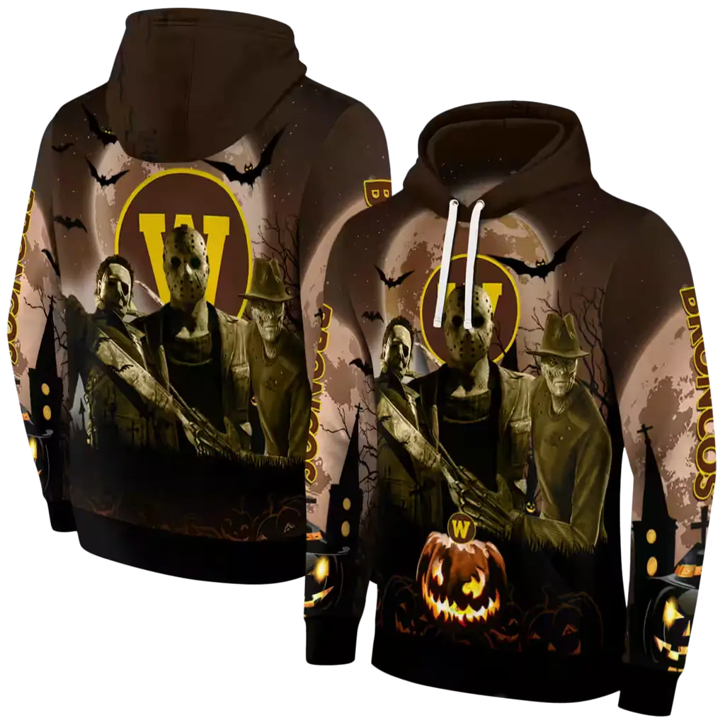 western michigan broncos halloween vibes brown black hoodie fashion forward western michigan broncos halloween vibes brown black hoodie fashion forward