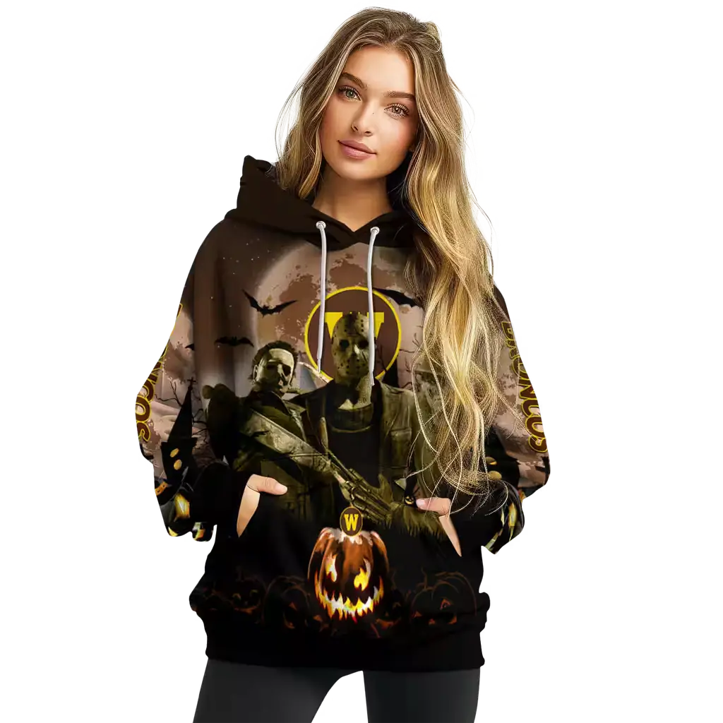 western michigan broncos halloween vibes brown black hoodie high quality western michigan broncos halloween vibes brown black hoodie high quality