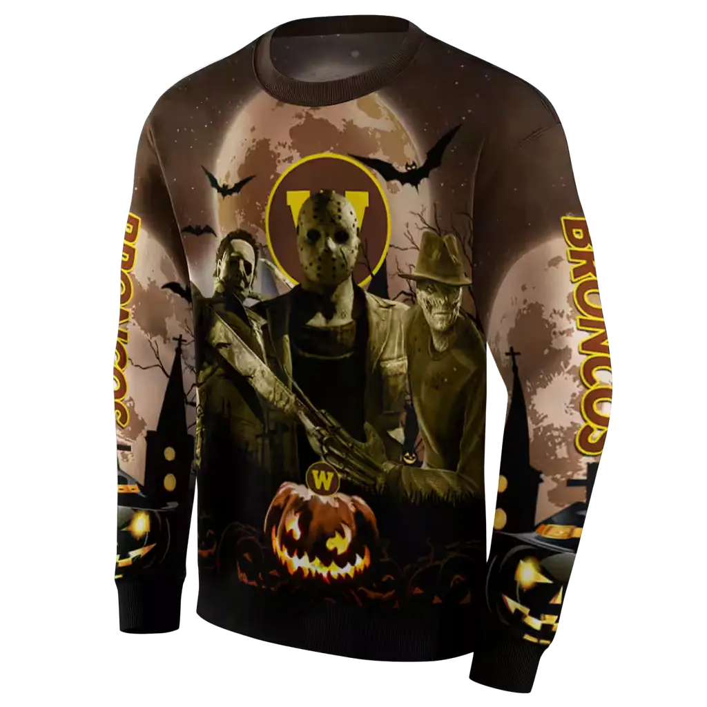 western michigan broncos halloween vibes brown black hoodie new arrival western michigan broncos halloween vibes brown black hoodie new arrival