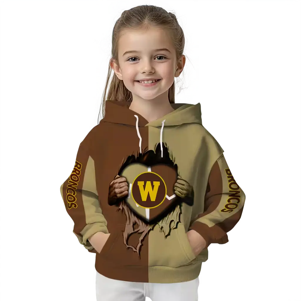 western michigan broncos heartbeat graphic brown hoodie top rated western michigan broncos heartbeat graphic brown hoodie top rated