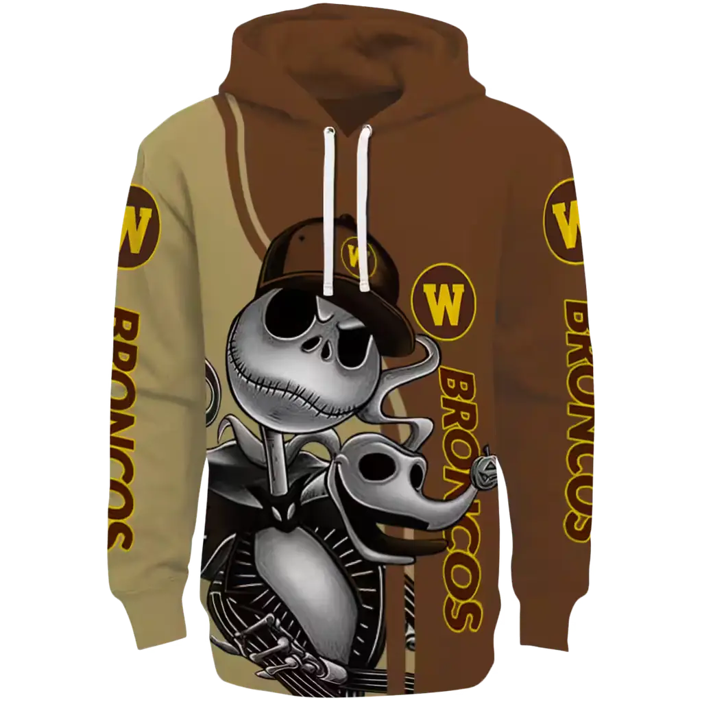 western michigan broncos jack skellington brown hoodie best selling western michigan broncos jack skellington brown hoodie best selling