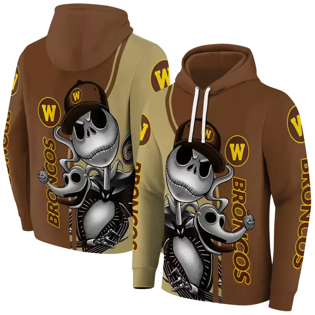 western michigan broncos jack skellington brown hoodie fashion forward western michigan broncos jack skellington brown hoodie fashion forward