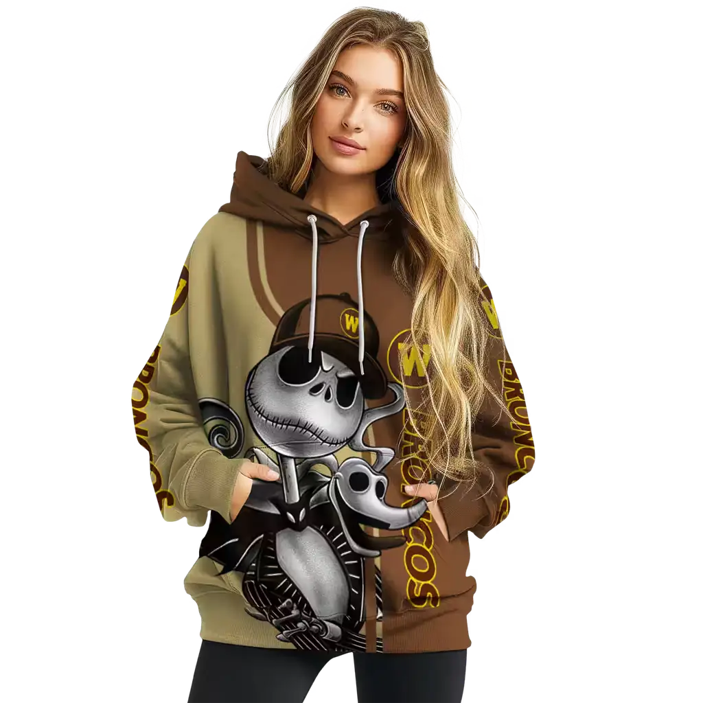 western michigan broncos jack skellington brown hoodie high quality western michigan broncos jack skellington brown hoodie high quality