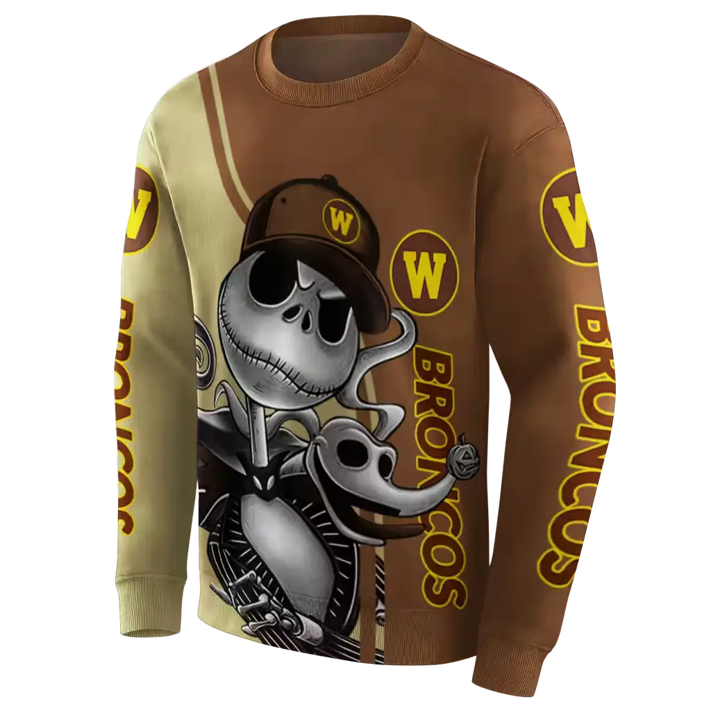 western michigan broncos jack skellington brown hoodie new arrival western michigan broncos jack skellington brown hoodie new arrival