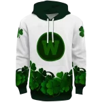 western michigan broncos lucky motif white green hoodie best selling