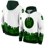 western michigan broncos lucky motif white green hoodie best selling