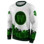 western michigan broncos lucky motif white green hoodie best selling