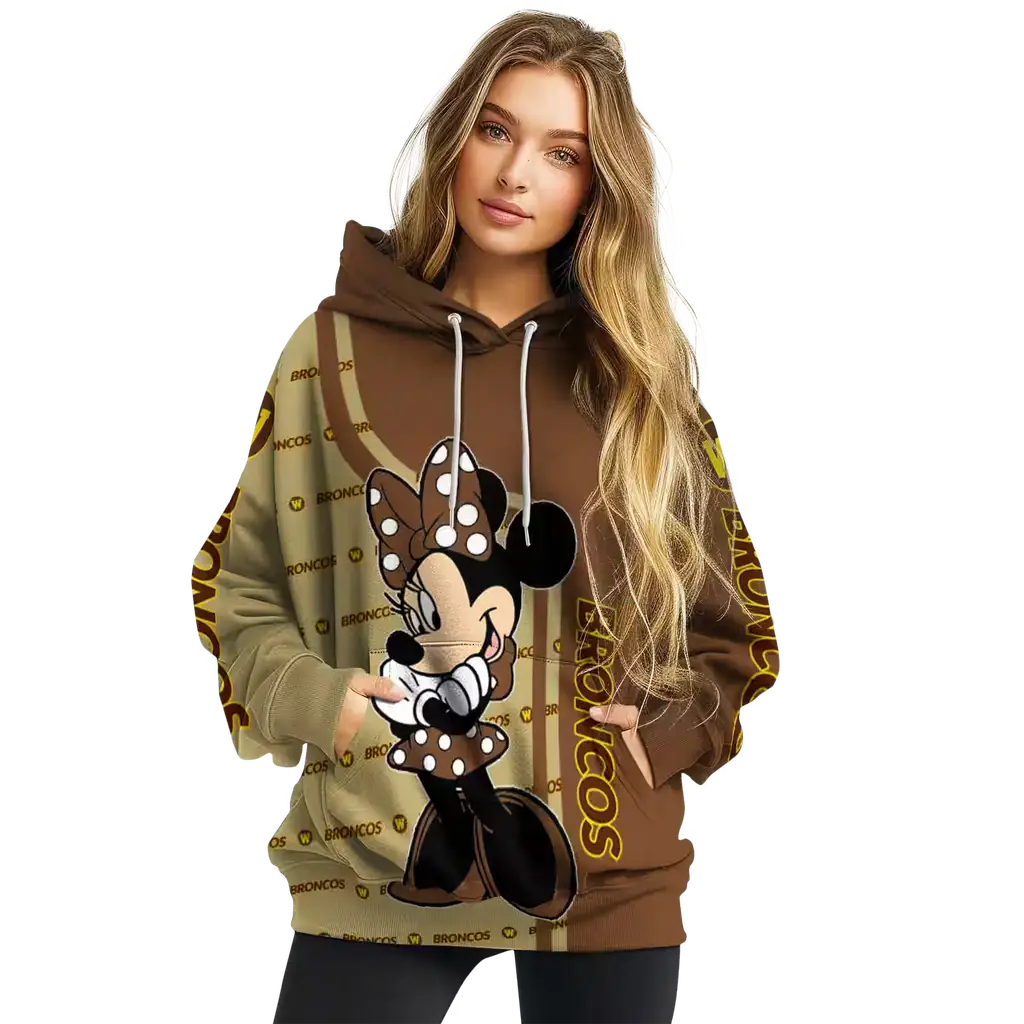 western michigan broncos minnie mouse brown hoodie high quality western michigan broncos minnie mouse brown hoodie high quality