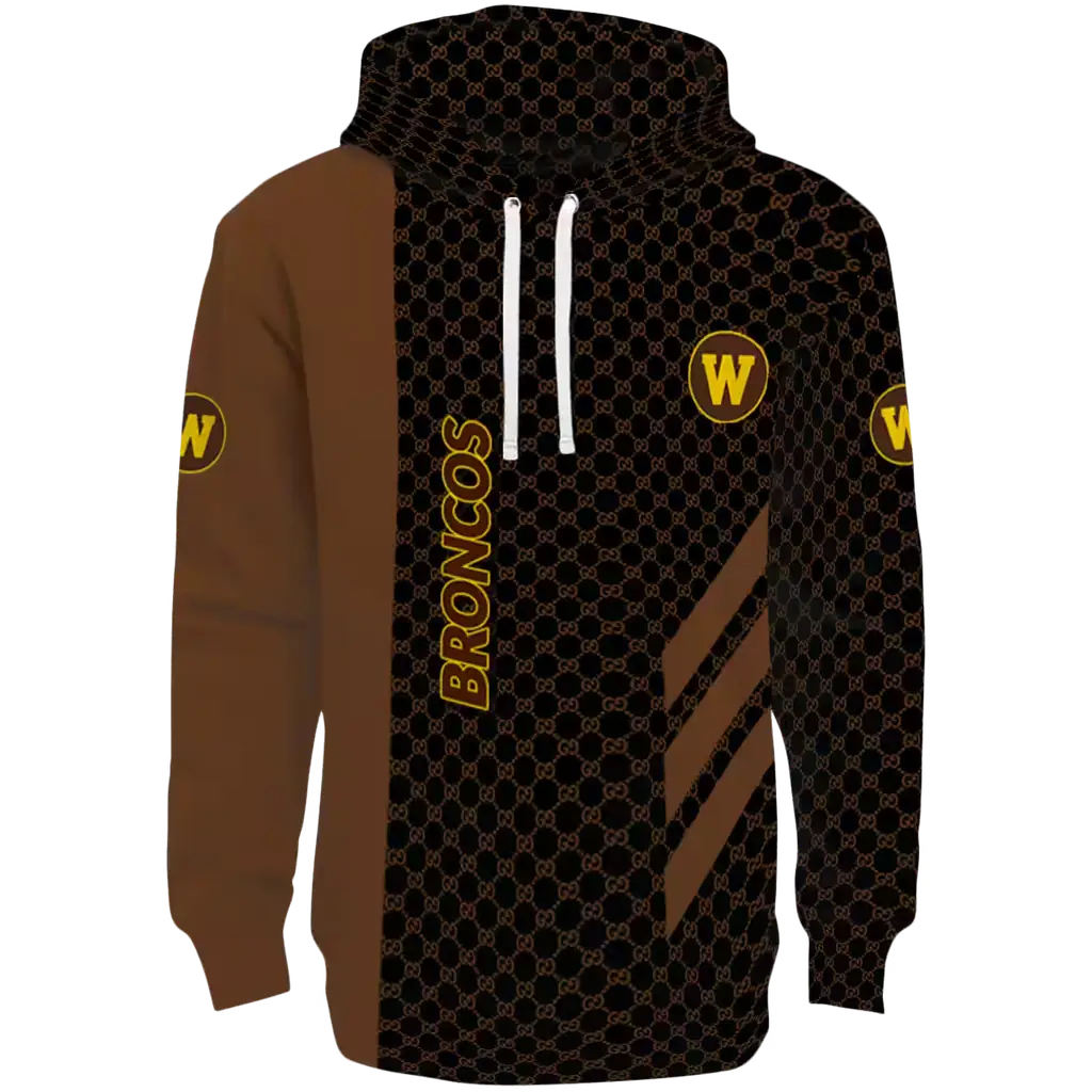 western michigan broncos monogram pattern brown hoodie best selling western michigan broncos monogram pattern brown hoodie best selling
