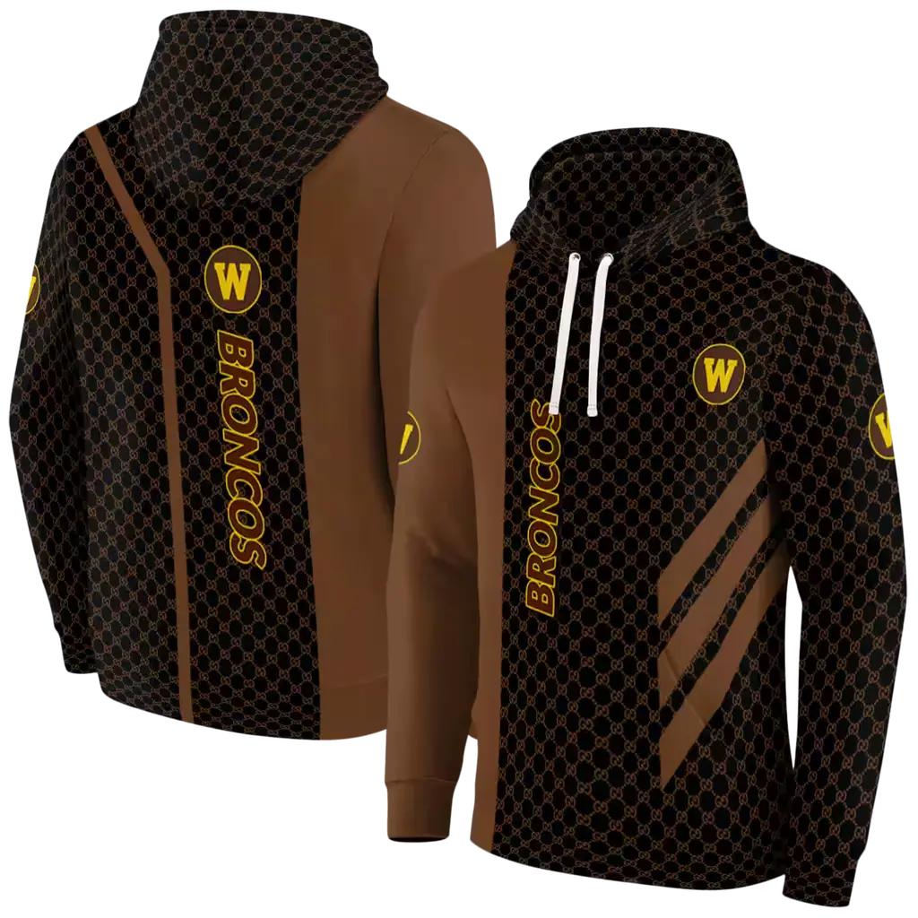 western michigan broncos monogram pattern brown hoodie fashion forward western michigan broncos monogram pattern brown hoodie fashion forward