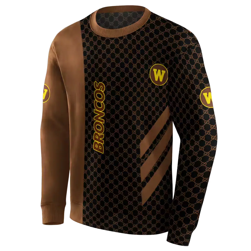 western michigan broncos monogram pattern brown hoodie new arrival western michigan broncos monogram pattern brown hoodie new arrival