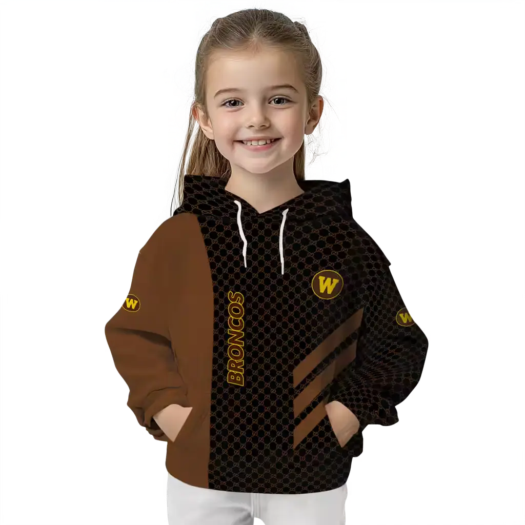 western michigan broncos monogram pattern brown hoodie top rated western michigan broncos monogram pattern brown hoodie top rated
