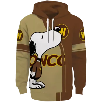 western michigan broncos playful snoopy brown hoodie best selling