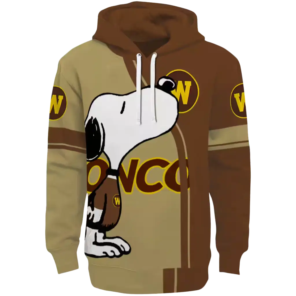 western michigan broncos playful snoopy brown hoodie best selling western michigan broncos playful snoopy brown hoodie best selling
