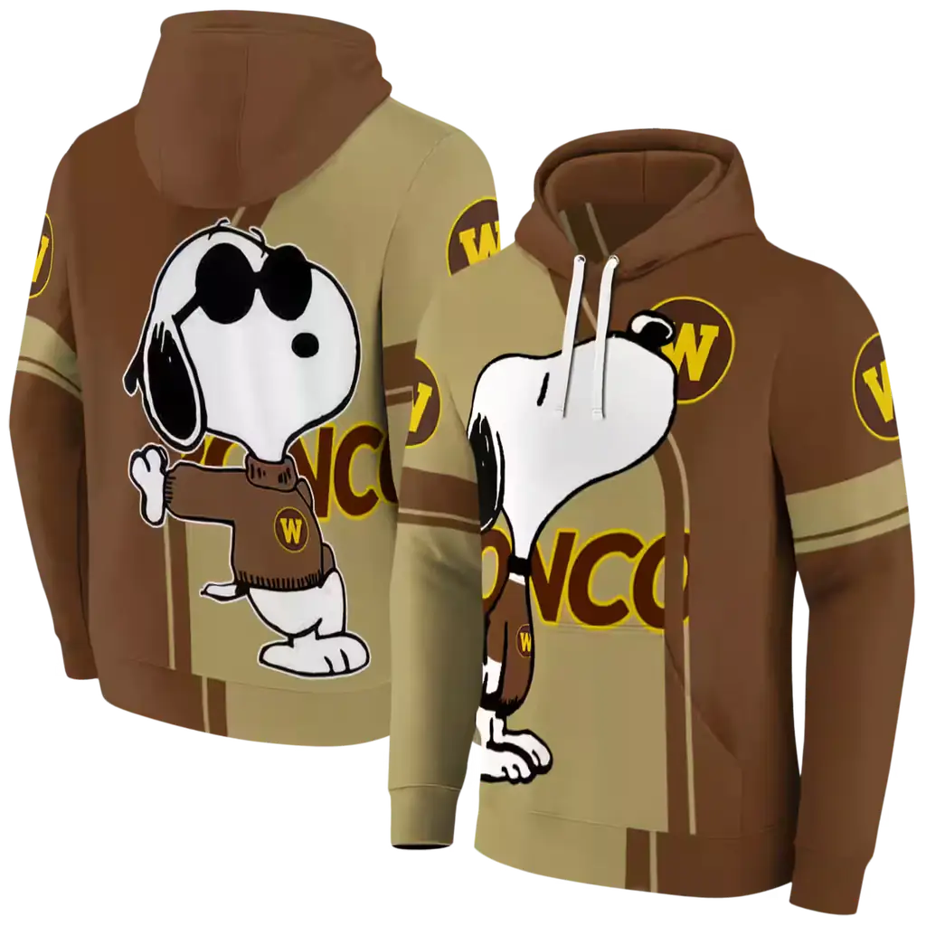 western michigan broncos playful snoopy brown hoodie fashion forward western michigan broncos playful snoopy brown hoodie fashion forward