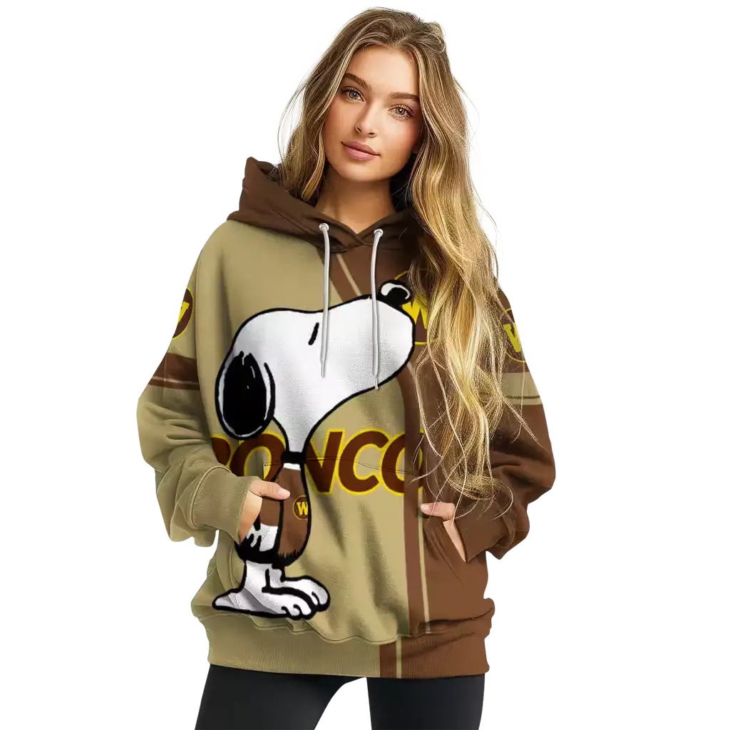 western michigan broncos playful snoopy brown hoodie high quality western michigan broncos playful snoopy brown hoodie high quality