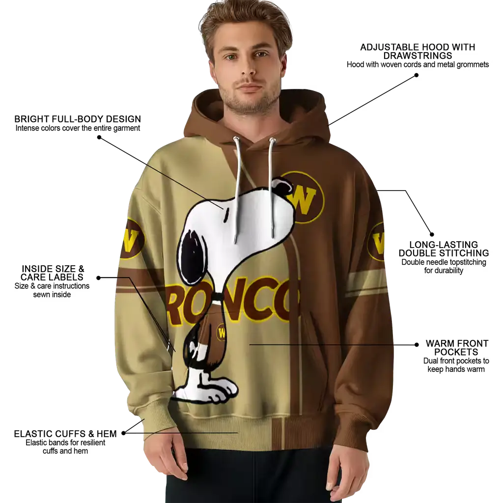 western michigan broncos playful snoopy brown hoodie latest model western michigan broncos playful snoopy brown hoodie latest model