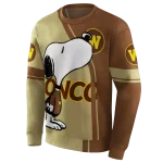 western michigan broncos playful snoopy brown hoodie best selling