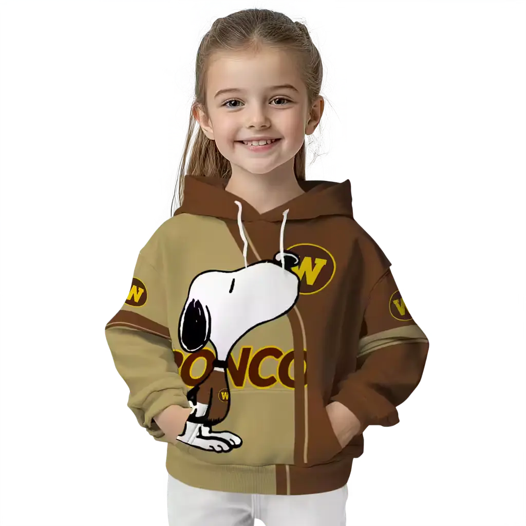 western michigan broncos playful snoopy brown hoodie top rated western michigan broncos playful snoopy brown hoodie top rated
