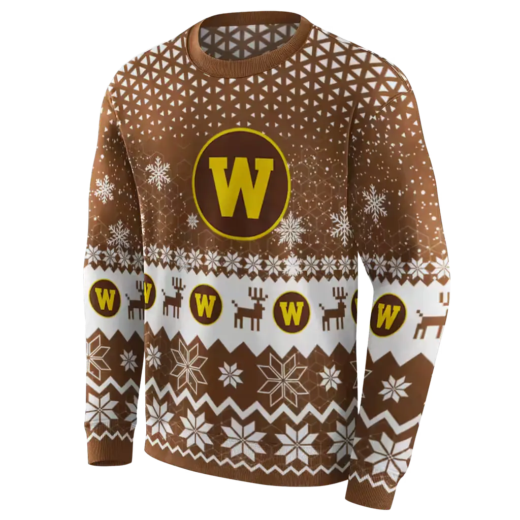 western michigan broncos reindeer motif brown hoodie new arrival western michigan broncos reindeer motif brown hoodie new arrival