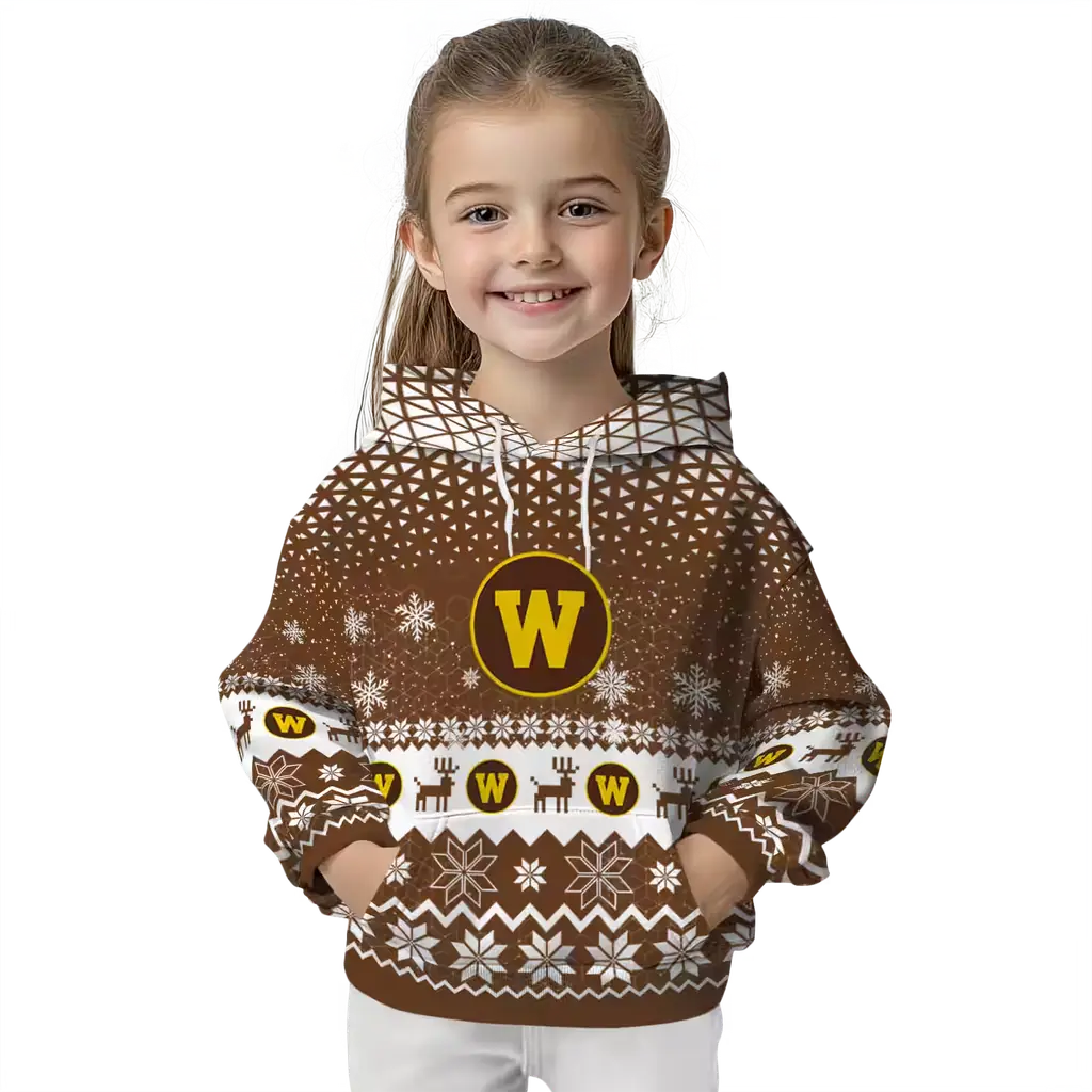 western michigan broncos reindeer motif brown hoodie top rated western michigan broncos reindeer motif brown hoodie top rated