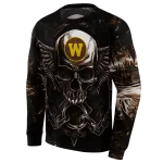 western michigan broncos skull artwork brown black hoodie best selling