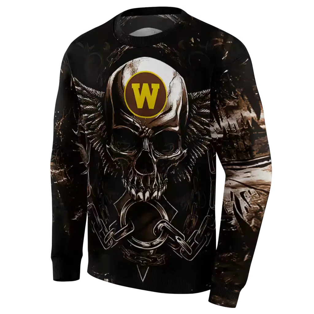 western michigan broncos skull artwork brown black hoodie new arrival western michigan broncos skull artwork brown black hoodie new arrival