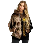 western michigan broncos skull motif brown black hoodie best selling