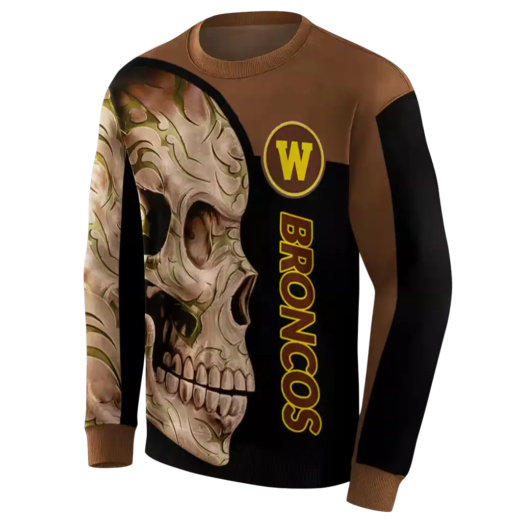 western michigan broncos skull motif brown black hoodie new arrival western michigan broncos skull motif brown black hoodie new arrival
