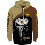 western michigan broncos skull punisher gold black hoodie best selling