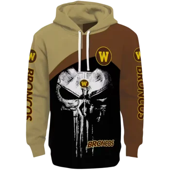 western michigan broncos skull punisher gold black hoodie best selling