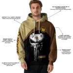 western michigan broncos skull punisher gold black hoodie best selling