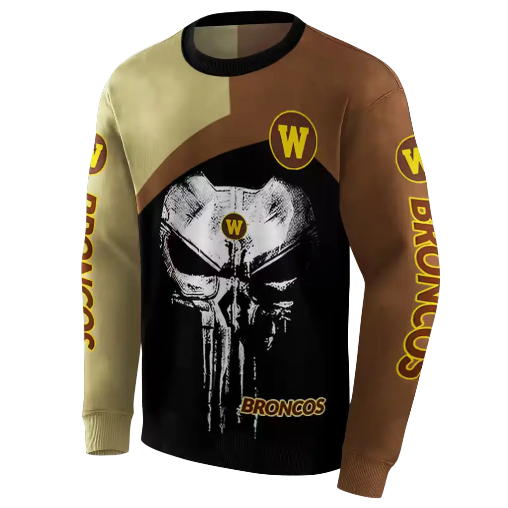 western michigan broncos skull punisher gold black hoodie new arrival western michigan broncos skull punisher gold black hoodie new arrival