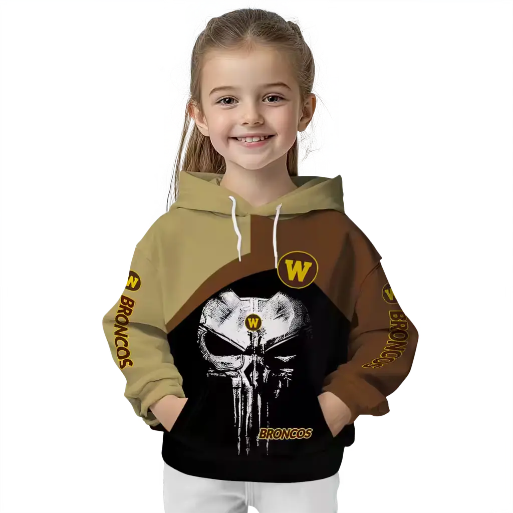 western michigan broncos skull punisher gold black hoodie top rated western michigan broncos skull punisher gold black hoodie top rated