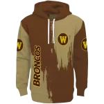western michigan broncos splatter effect brown hoodie best selling