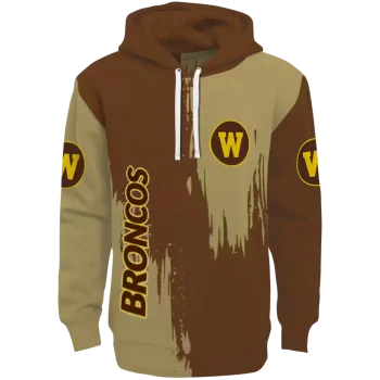 western michigan broncos splatter effect brown hoodie best selling
