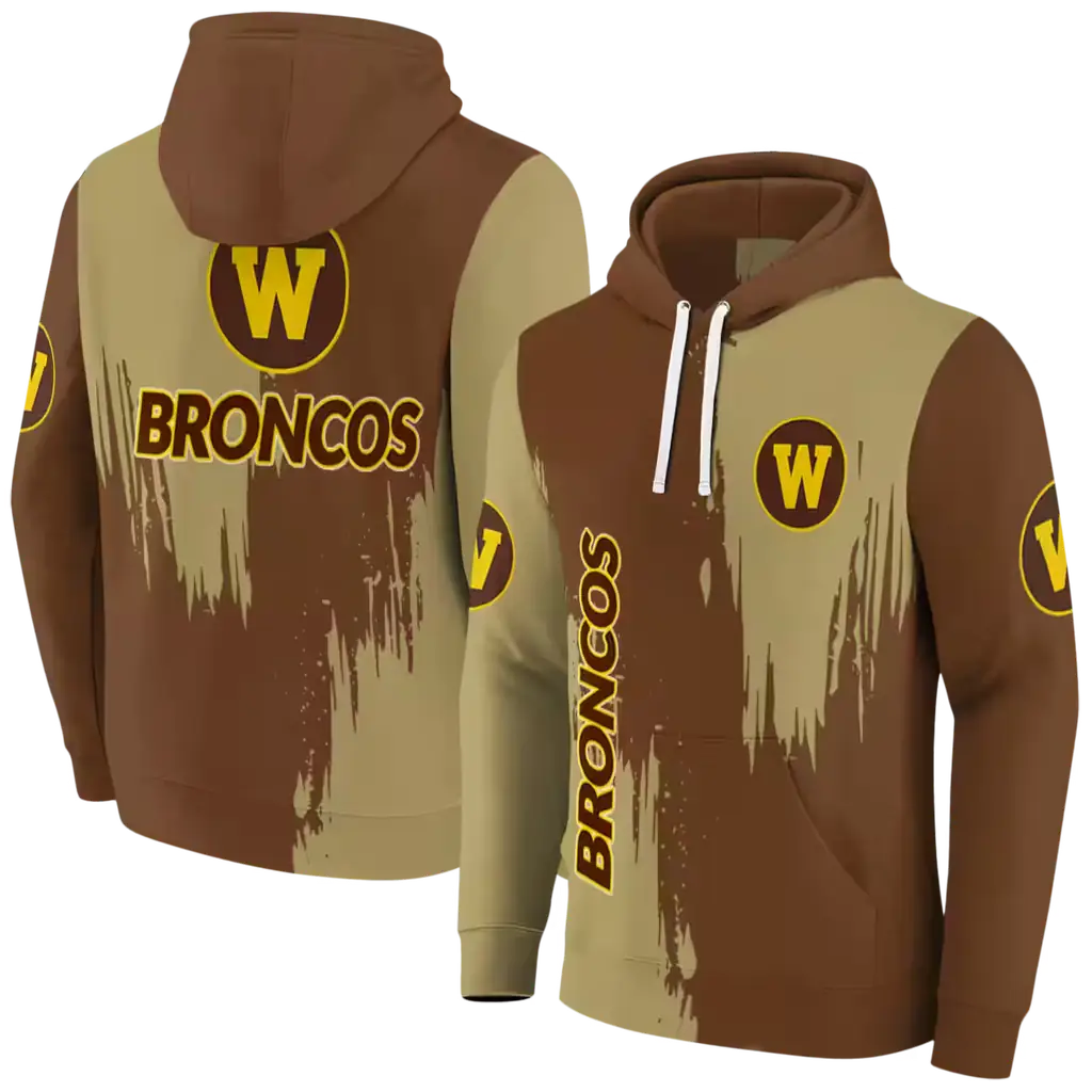western michigan broncos splatter effect brown hoodie fashion forward western michigan broncos splatter effect brown hoodie fashion forward