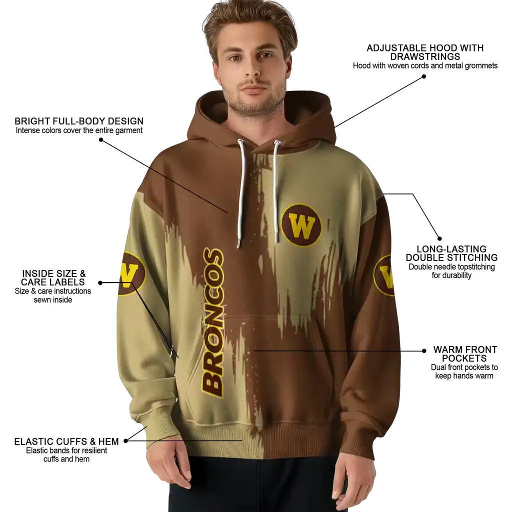 western michigan broncos splatter effect brown hoodie latest model western michigan broncos splatter effect brown hoodie latest model