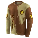 western michigan broncos splatter effect brown hoodie best selling
