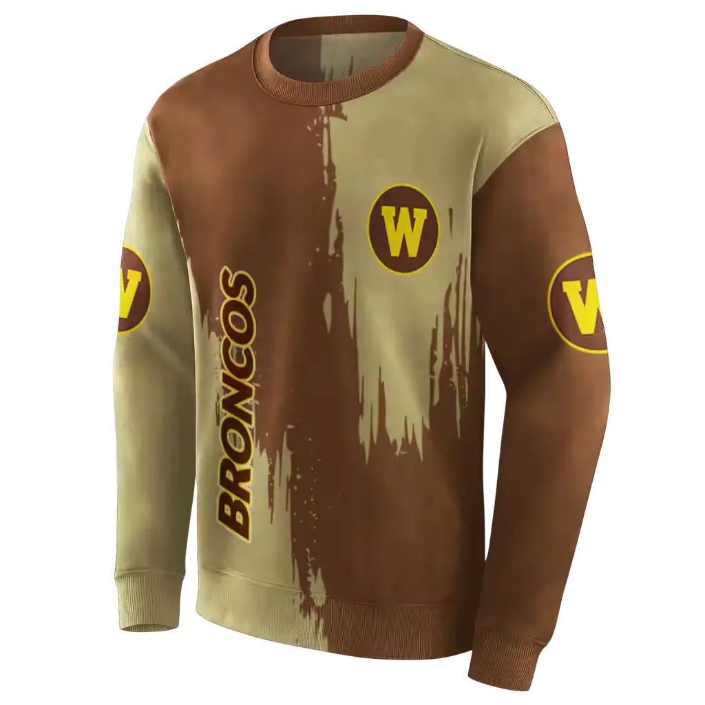 western michigan broncos splatter effect brown hoodie new arrival western michigan broncos splatter effect brown hoodie new arrival
