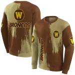 western michigan broncos splatter effect brown hoodie best selling