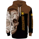western michigan broncos sugar skull brown black hoodie best selling