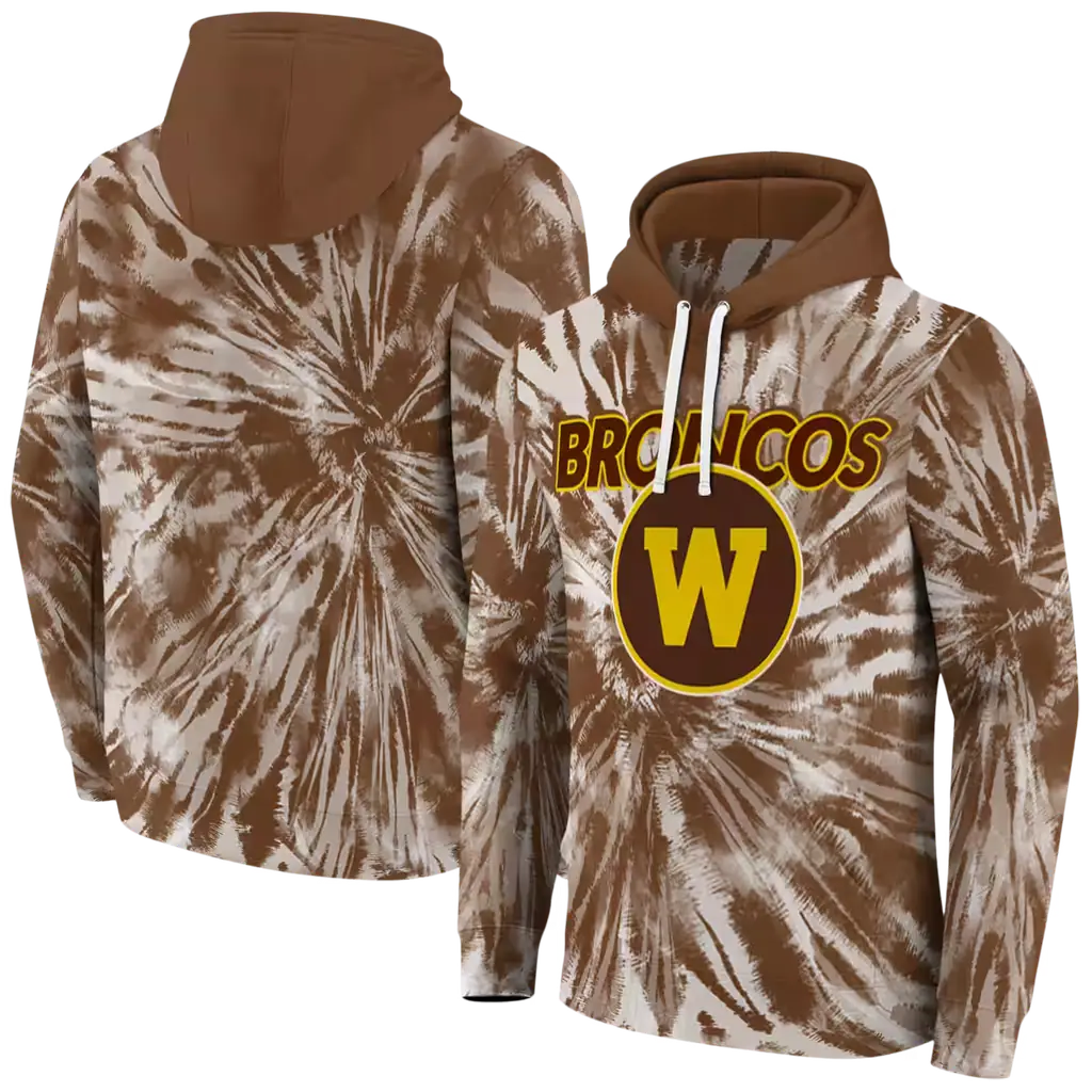 western michigan broncos tie dye pattern brown hoodie fashion forward western michigan broncos tie dye pattern brown hoodie fashion forward