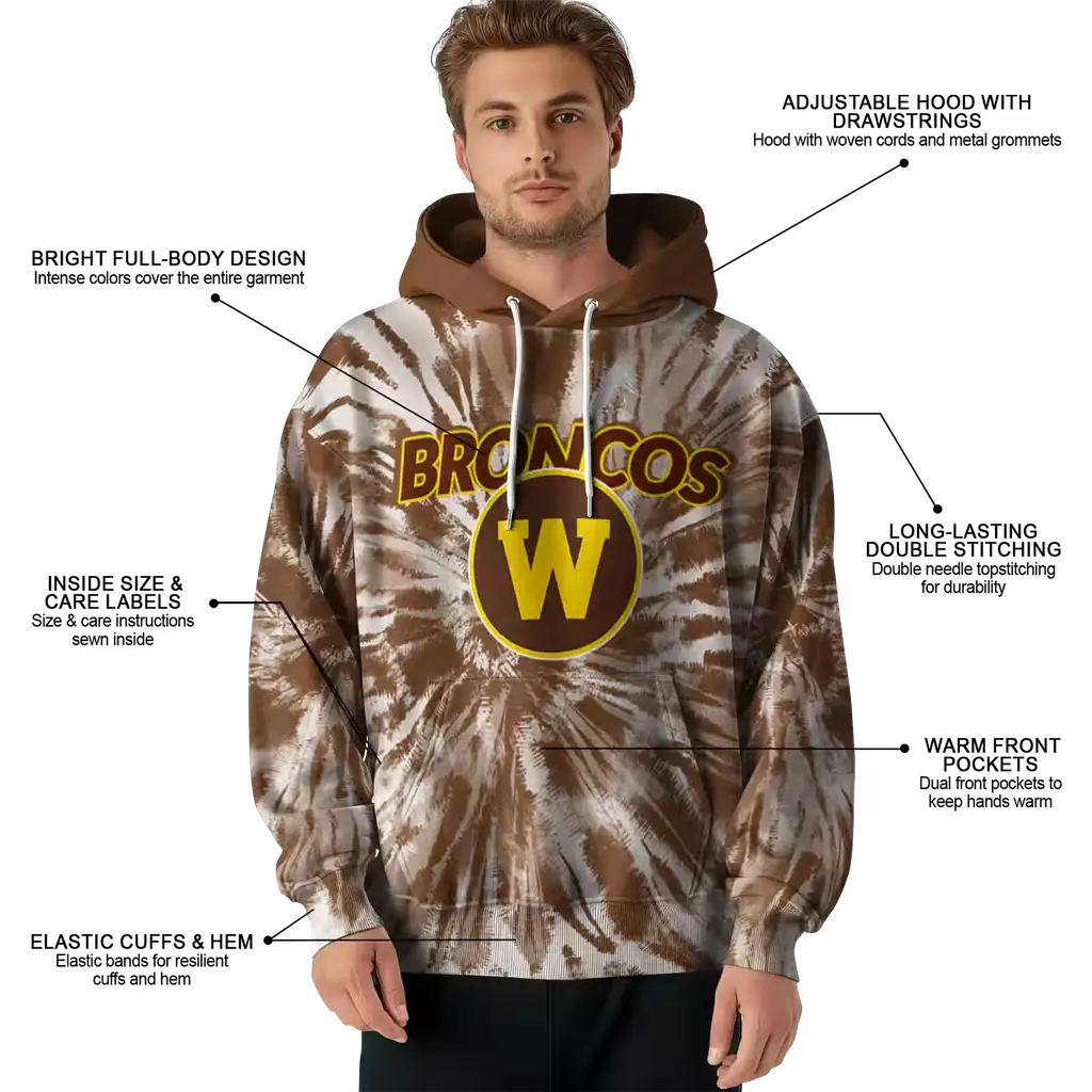western michigan broncos tie dye pattern brown hoodie latest model western michigan broncos tie dye pattern brown hoodie latest model