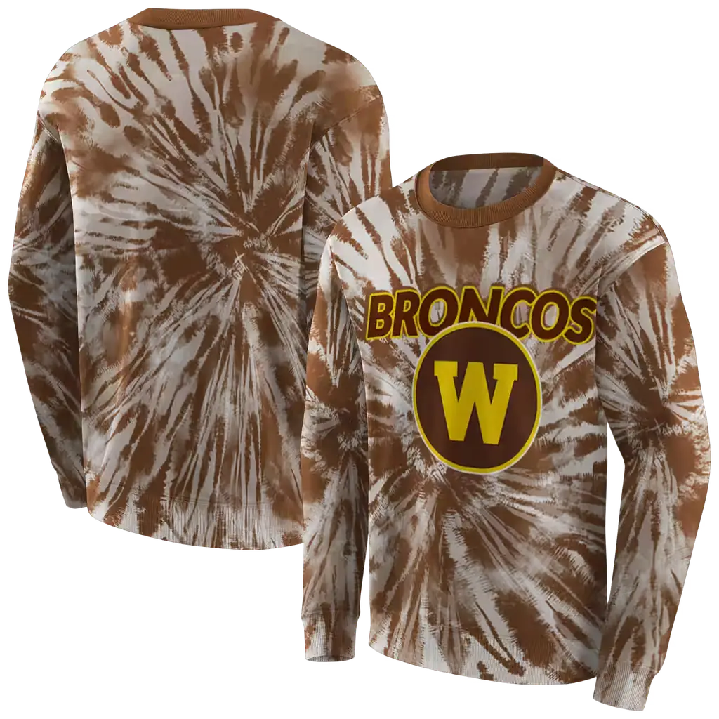 western michigan broncos tie dye pattern brown hoodie premium grade western michigan broncos tie dye pattern brown hoodie premium grade