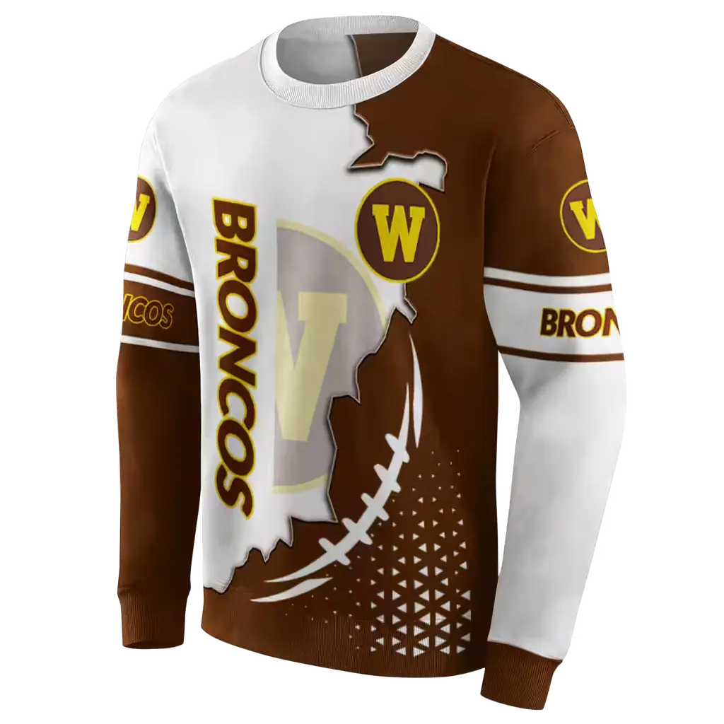 western michigan broncos triangular pattern brown white hoodie new arrival western michigan broncos triangular pattern brown white hoodie new arrival