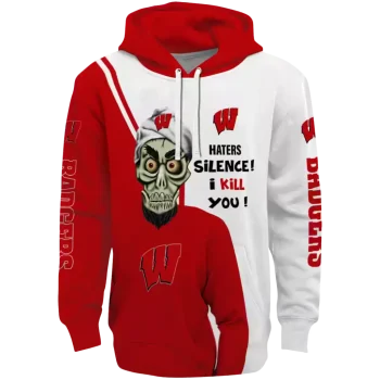 wisconsin badgers achmed skull red hoodie best selling