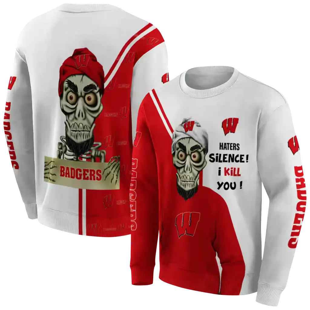 wisconsin badgers achmed skull red hoodie premium grade wisconsin badgers achmed skull red hoodie premium grade