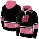 wisconsin badgers awareness ribbon black pink hoodie best selling