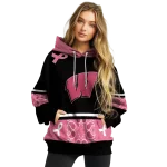 wisconsin badgers awareness ribbon black pink hoodie best selling